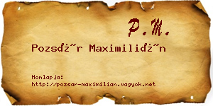Pozsár Maximilián névjegykártya